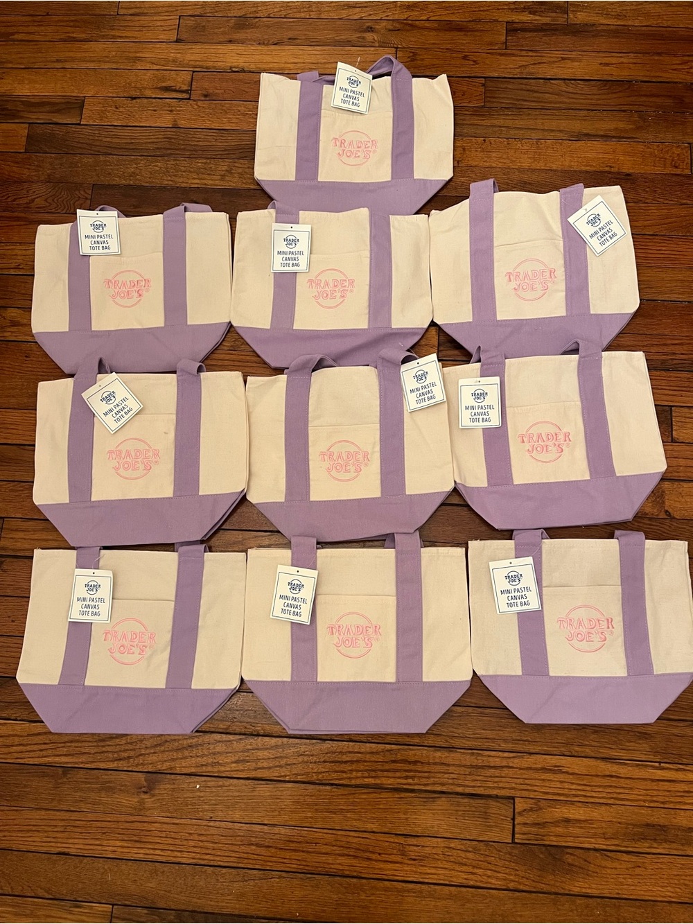 Trader Joe’s 10 Mini Purple/Lavender Tote Bag’s New with tags